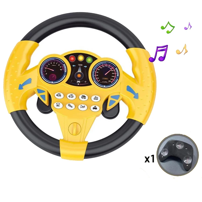 Infant Shining Eletric Simulation Steering Wheel Toy with Light Sound Kids Early Educational Stroller Steering Wheel Vocal Toys