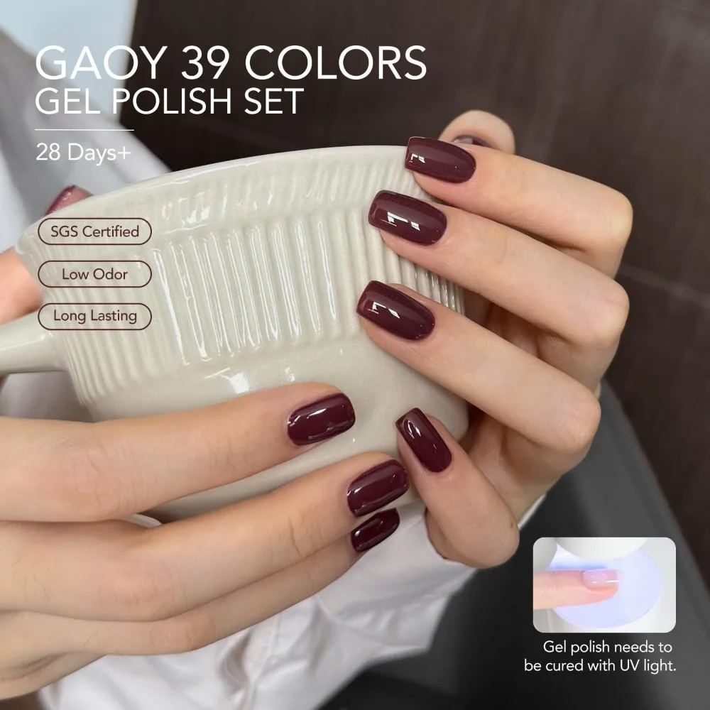 Kit de vernis à ongles Gel 42 pièces avec couche de finition brillante et mate, couche de Base pour Salon et manucure bricolage à la maison