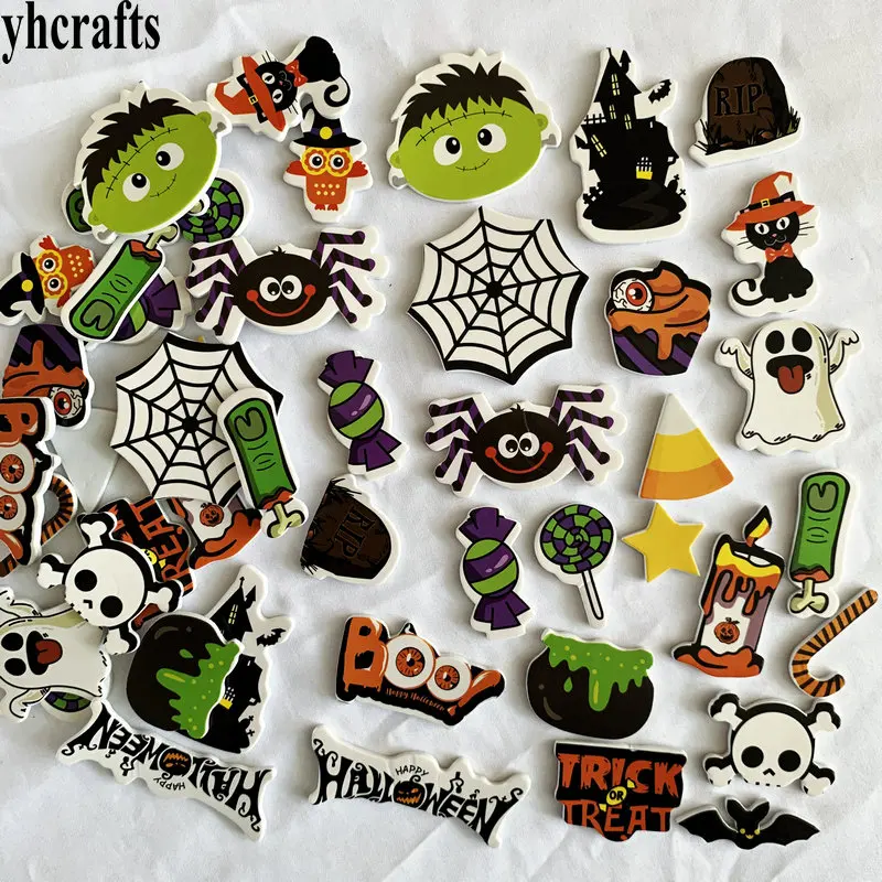 1bag/LOT,New printed halloween foam stickers Spider ghost  candy shape holiday decoration indoor ornament