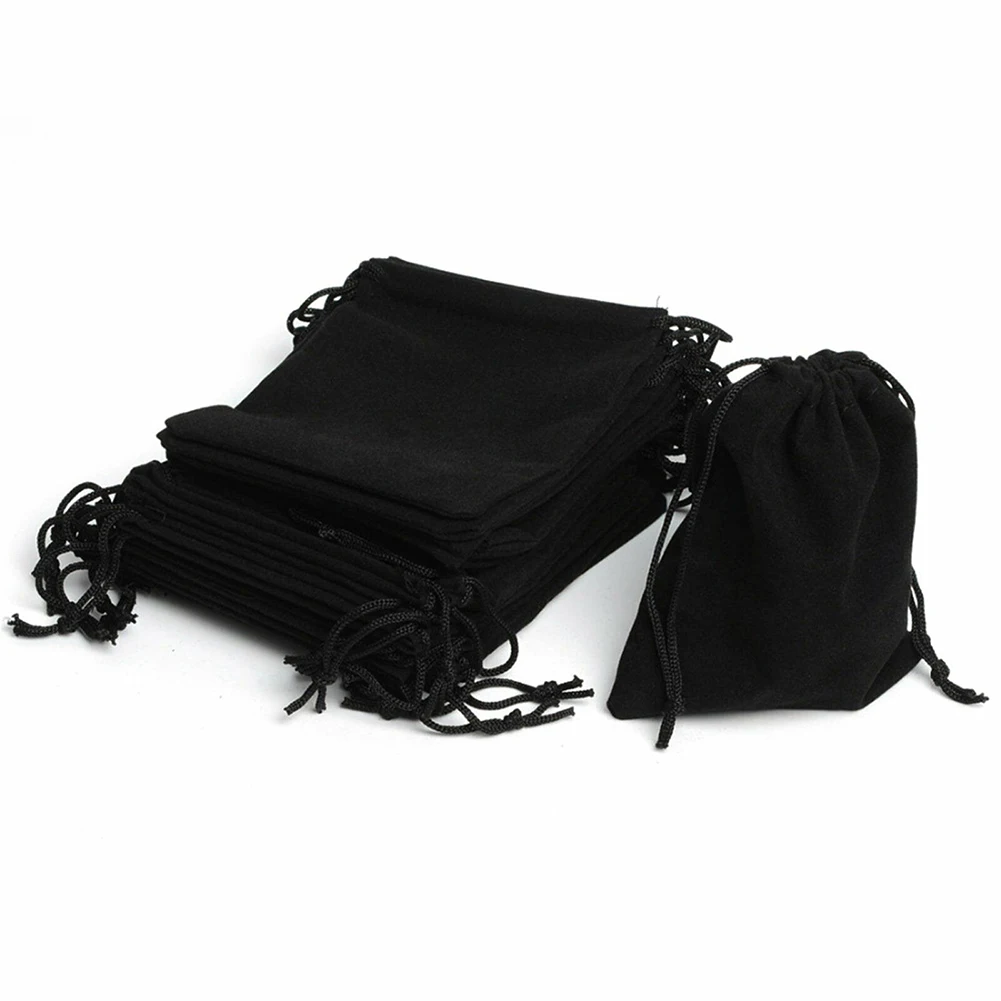 100pcs Black Velvet Gift Drawstring Pouch Bags,Party Jewelry Gift Bag Christmas Candy Wedding Gift Bags Jewelry Packing