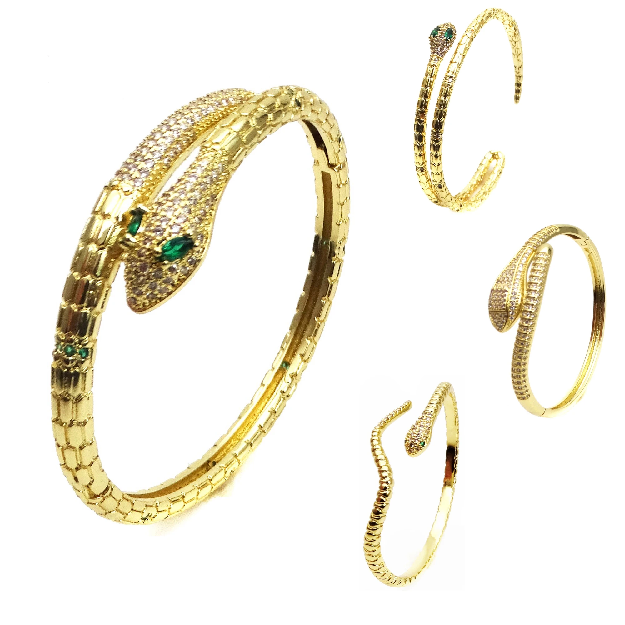 Personality serpentine cuff bracelet  for women wave Minimalist snake spirit openning Bangles Ladies Fashion jewelry