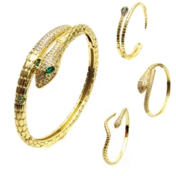 Personality serpentine cuff bracelet  for women wave Minimalist snake spirit openning Bangles Ladies Fashion jewelry
