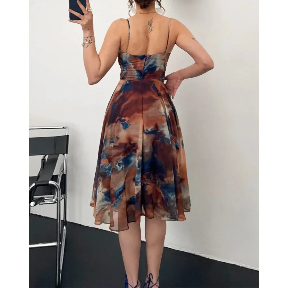 Summer Dress Fashion Sexy Spaghetti Strap Short Dress Robe Femme Summer New-in Slim Fit Elegant Dress Boho Style Dresses