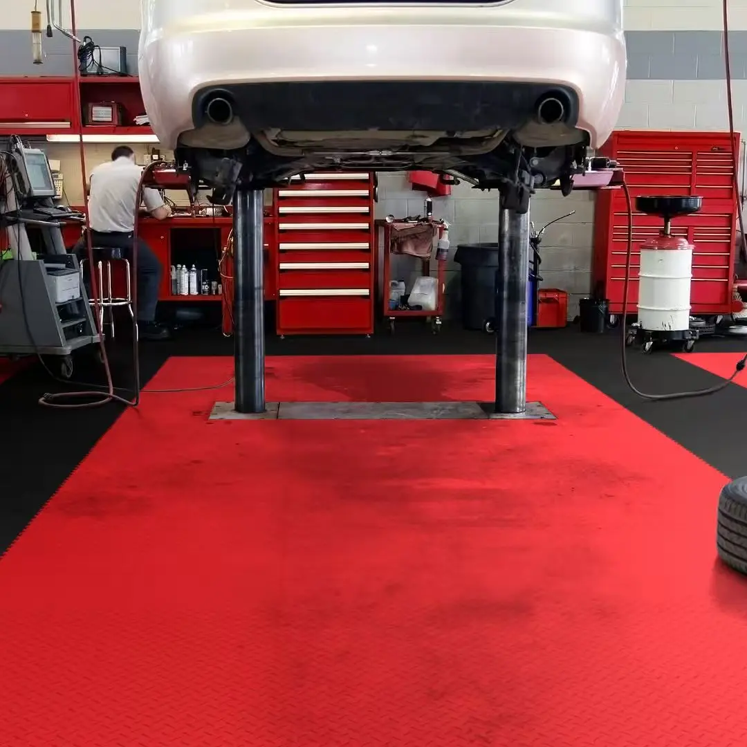 PVC Interlocking Workshop Floor Tiles Plastic Vinyl Workshop Flooring