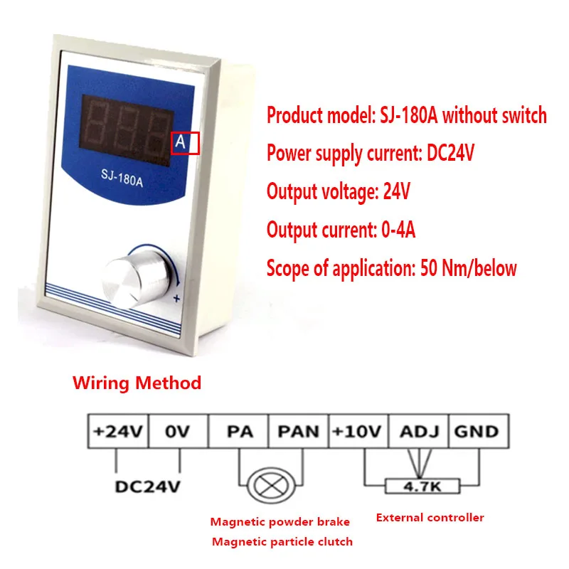 SJ-180A dc24v miniatura de alta precisão tensão manual ajustável pequeno controlador de pó magnético dc display digital 0-4a