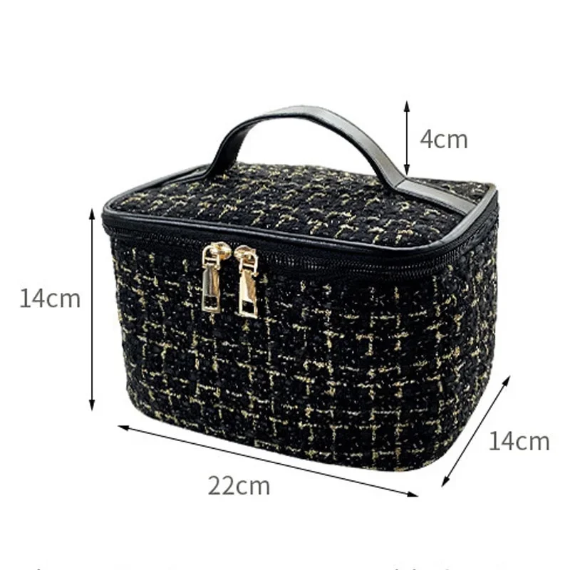 2024 New Women\'s Bag Knitted Style Makeup Bag Portable Portable Portable Makeup Bag Fashionable Large Storage Bag BX100