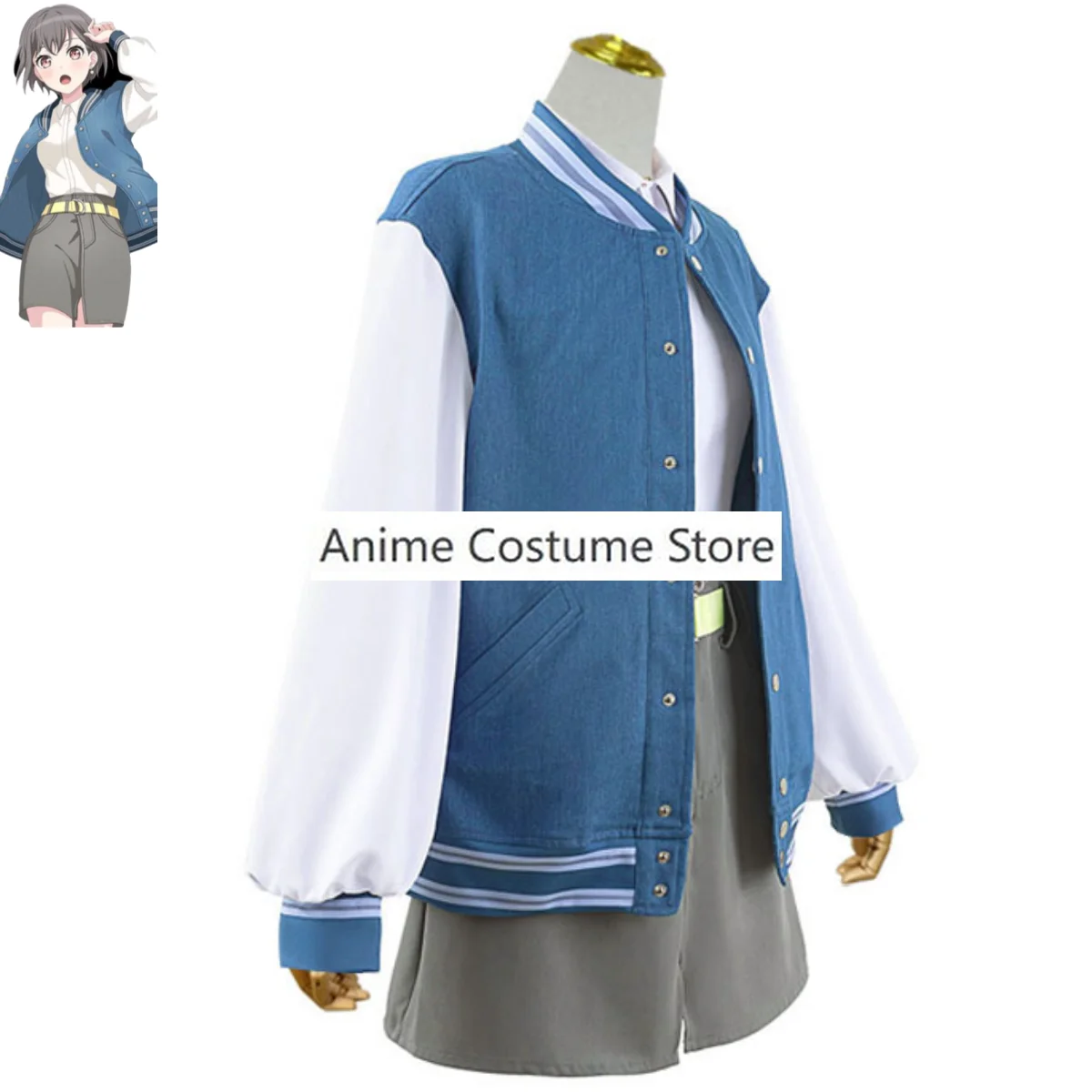 Аниме челка мечта! Костюм для косплея Takamatsu Tomori, синее пальто, Униформа, рубашка, парик для взрослых женщин, кавайный Рождественский костюм на карнавал