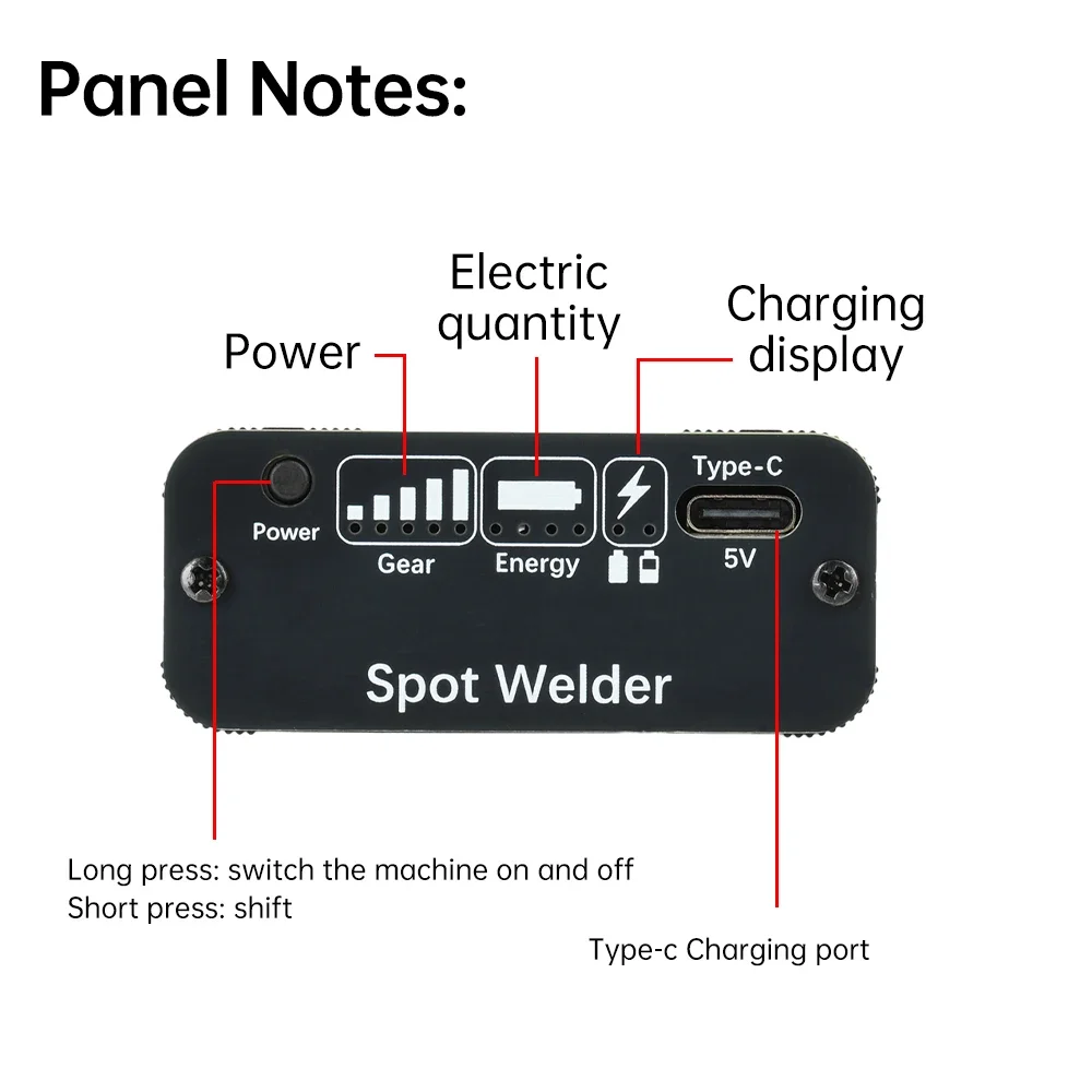 5 Gears Portable Spot Welder Handheld Digital Display Mini Spot Welding Machine Automatic Trigger for 18650 Battery Welding Tool