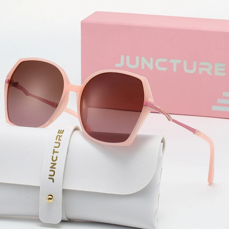 JUNCTURE Polarisierte Damen-Sonnenbrille, modisch, quadratisch, Sonnenbrille, Farbverlauf, Damenbrille, Party, Urlaub, Geschenke, Sonnenbrille für Damen