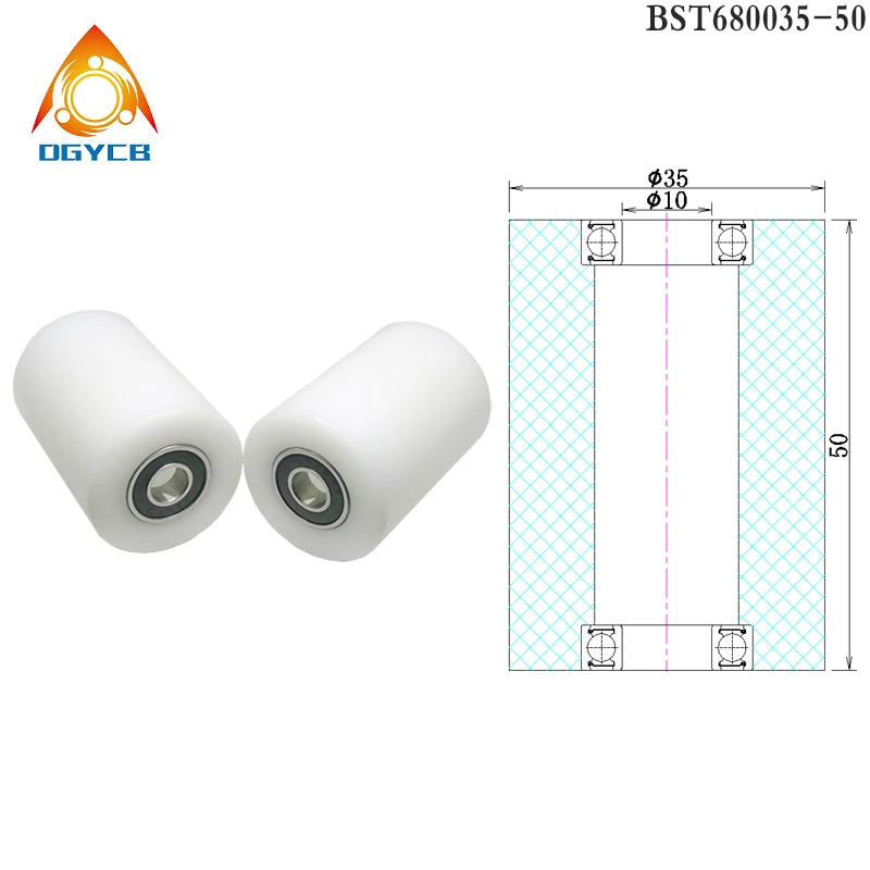 1pcs 10x30x50 POM Double Bearing Rollers BST680030-50 10*30*50 Polyoxymethylene Guide Wheel 30mm Plastic Bearing Pulley