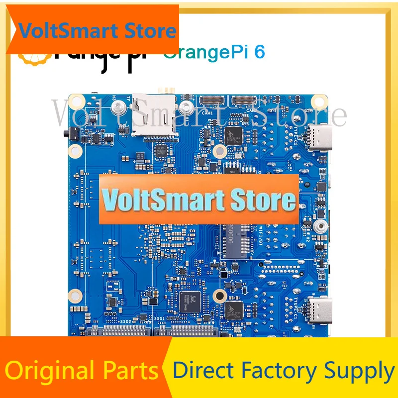 VoltSOrange Pi 6 8GB LPDDR5 Single Board Computer CIX CD8180/CD8160 SoC M.2 KEY-M interfaces 45TOPS Development Board With Heats