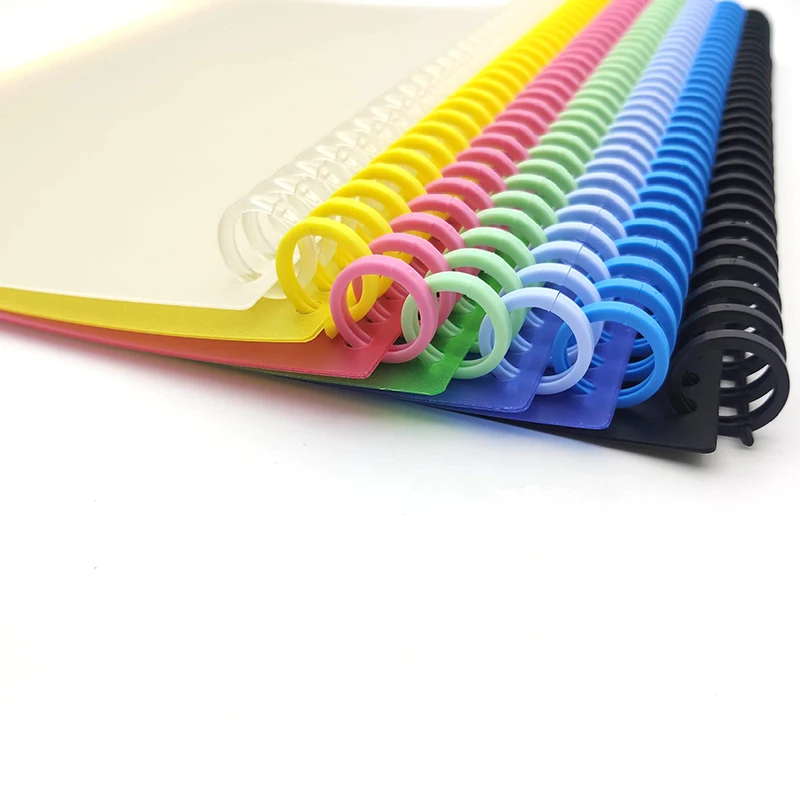 2 Sheets A4 30 Hole Binding Cover & 16mm 30 Holes Plastic Loose-leaf Ring Binder Strip Spiral Binding Set School Accessories