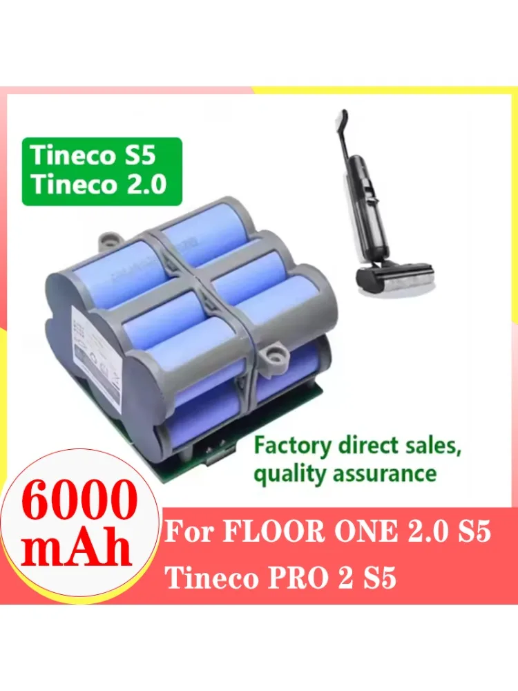 Batterie de remplacement 21.6V 6000mAh pour Tineco FLOOR ONE 2.0 S5 PRO 2 S5 Smart S5, accessoires pour épurateur de sol à vapeur