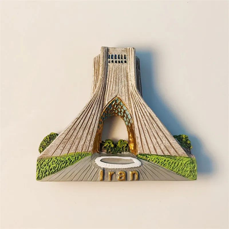 Resin material of the refrigerator magnet of the Azadi Freedom Tower, a landmark building in Tehran, Iran