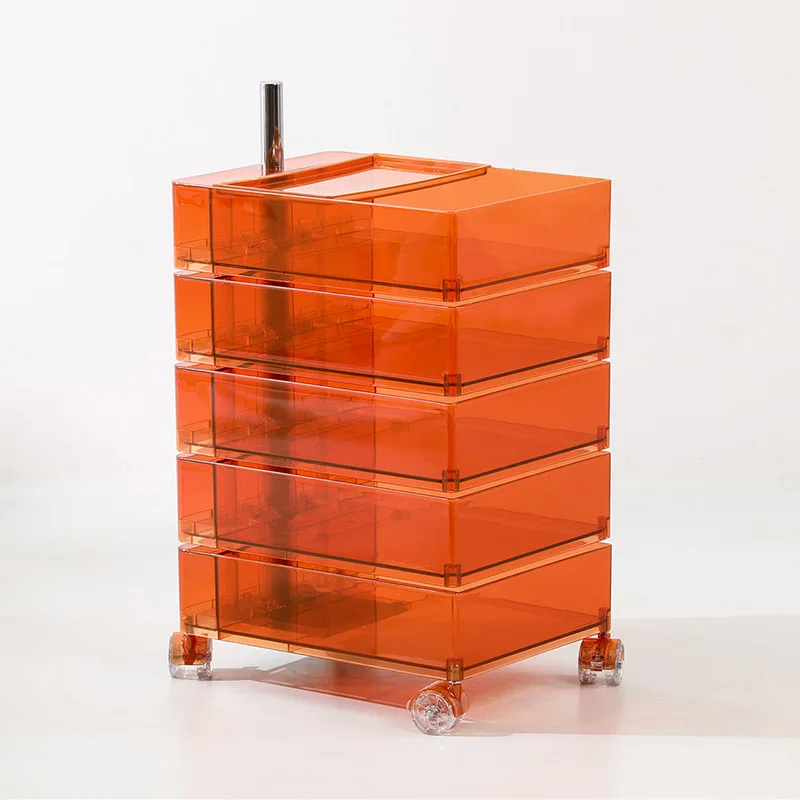 Acrylic transparent storage rack removable trolley locker modern simple multi-layer snacks