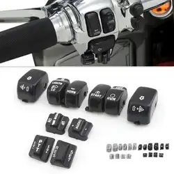 Motorcycle Hand Control Switch Cap Button Cover For Harley Touring Electra Road Glide Road King SOFTAIL DYNA FLHT 10PCS 96-13