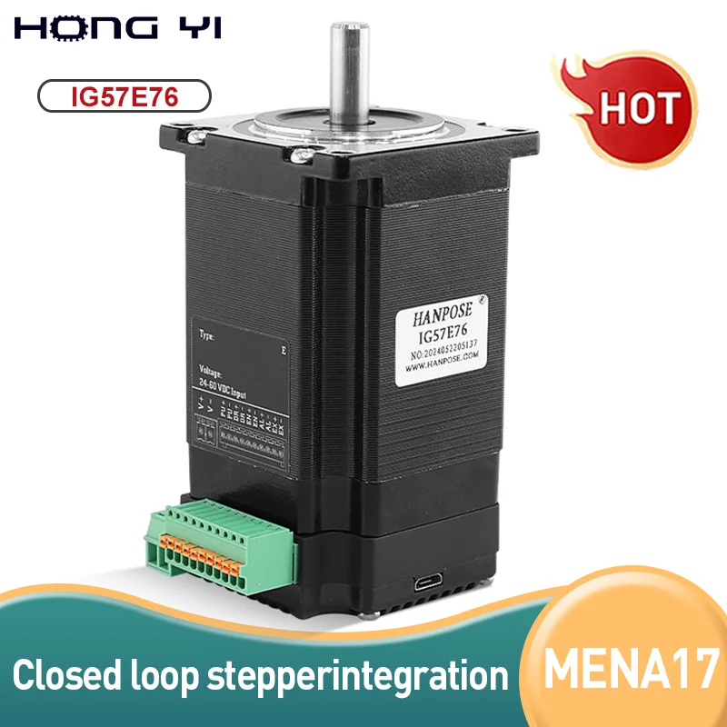 

2.8A 1.89N.M IG57E76 MENA23 Integrated closed-loop stepper drive Industrial automation, medical technology, robotics technology