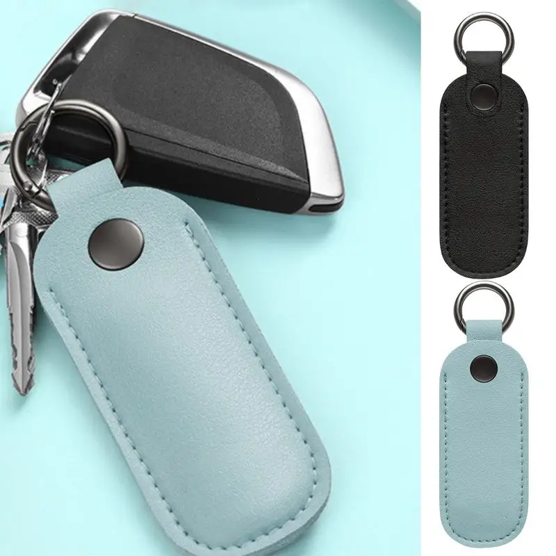 Leather U Disk Pouch Protective Cover PU Leather Case USB Flash Drive Memory Stick Case Key Ring Holder Digital Accessories