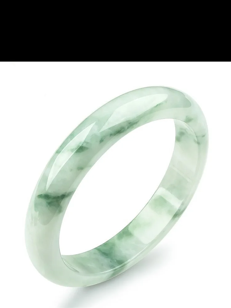 Myanmar , genuine bracelet for women, young style, waxy ice jade, light , full green, spring color, n