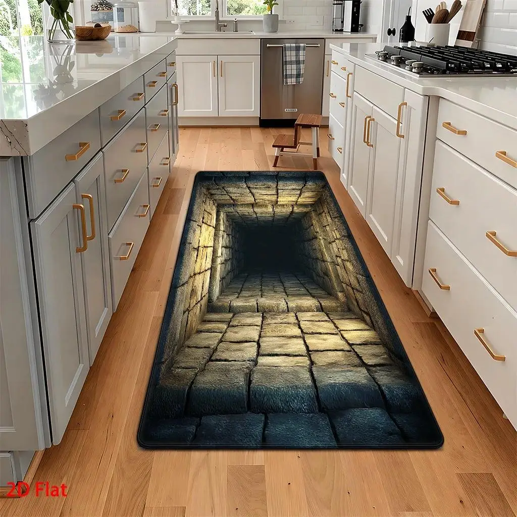 D Stone Dungeon 1/2/3pcs Set Area Rug Bedside Living Sofa Side Kitchen Dining Room Corridor Patio Front Door Carpet Mat