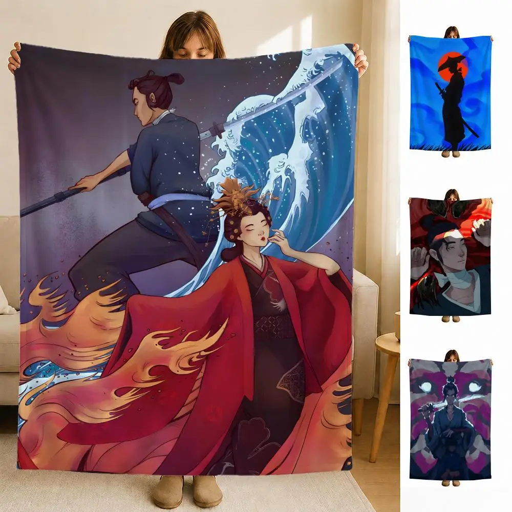 animation B-Blue Eye S-Samurai Throw Soft Flannel Blanket for Bed Bedroom Sofa Picnic Throw Skin-friendly Breathable Gift Cover