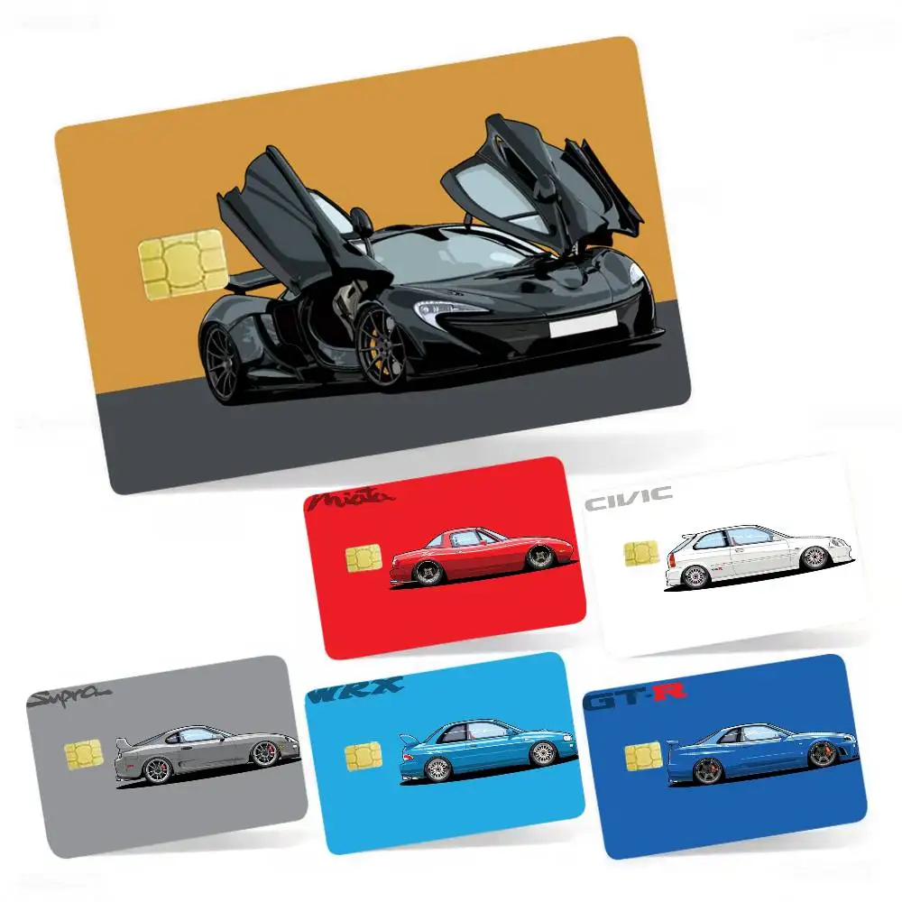 

Black cool sports car 4pcs 1Set Card Stickers Small Waterproof Chip 4PCS Card Sticker Anti-Scratch
