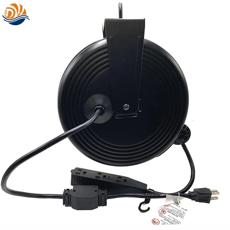 H05VV-F 3G AWG18 13M Auto Retractable AC Power Extension Cable Cord Organizer for Appliance