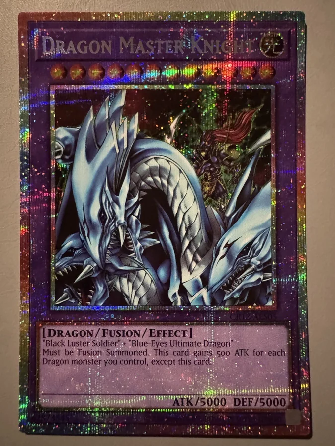 Yugioh KONAMI Duel Monsters CR12-AES05 Dragon Master Knight Prismatic Secret Asian English Collection Mint Card