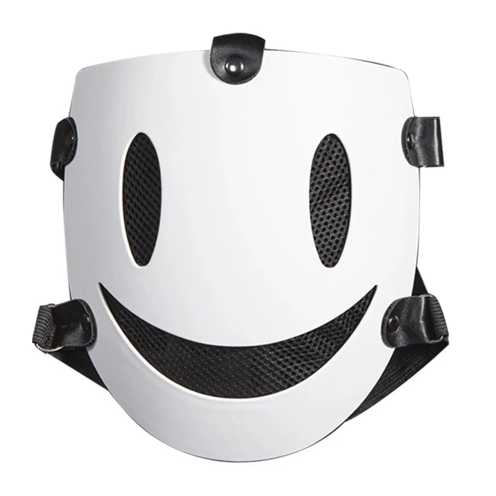 MMGG Máscara de invasión de gran altura Tenkuu Shinpan Máscara blanca Accesorios de disfraz de samurái japonés Máscara de sonrisa divertida blanca