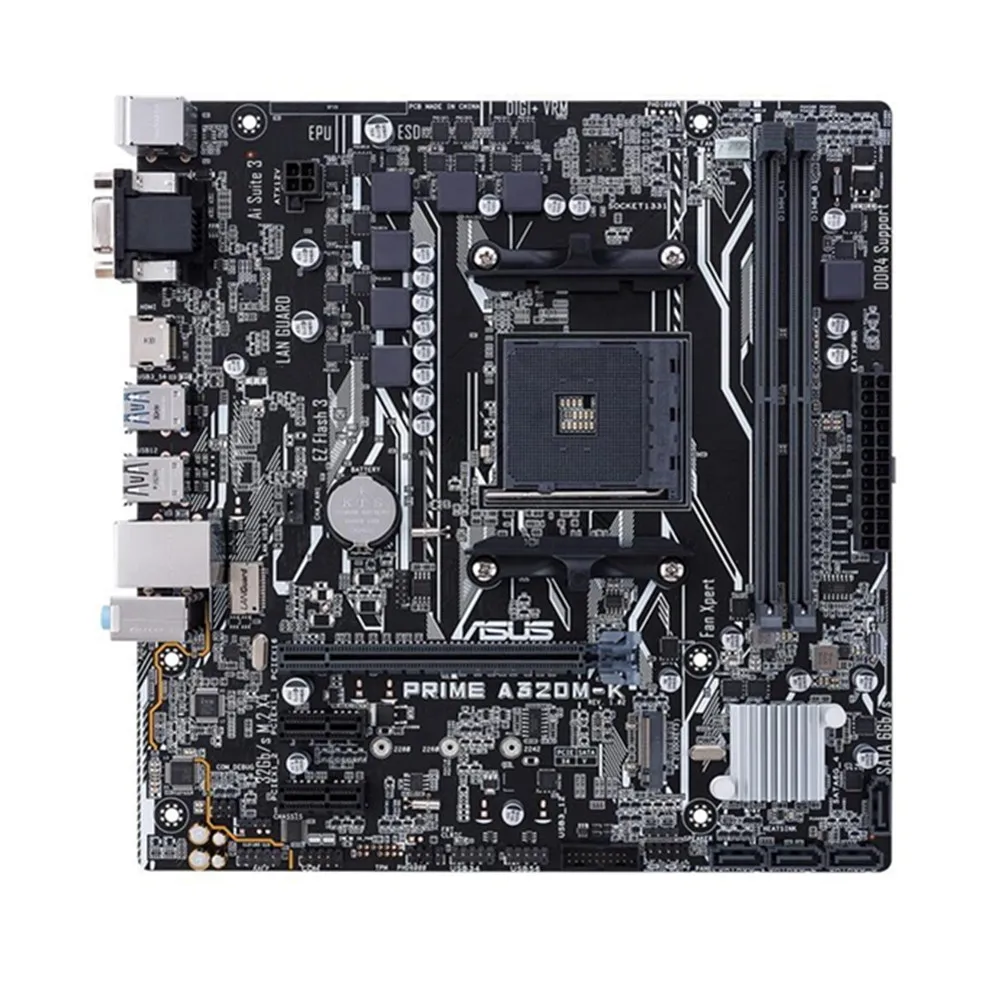 

Desktop Motherboard ASUS PRIME A320M-K Socket AM4 32GB VGA AMD A320 AMD Ryzen Athlon X4 A320 Placa-mãe128G 2×M.2 ATX