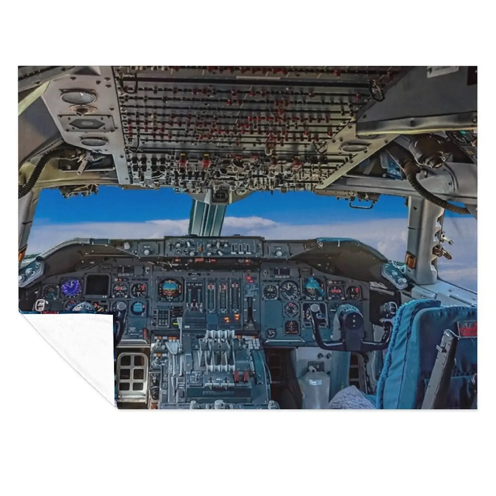 

747 Cockpit Throw Blanket halloween Blankets For Baby Comforter Camping Blankets