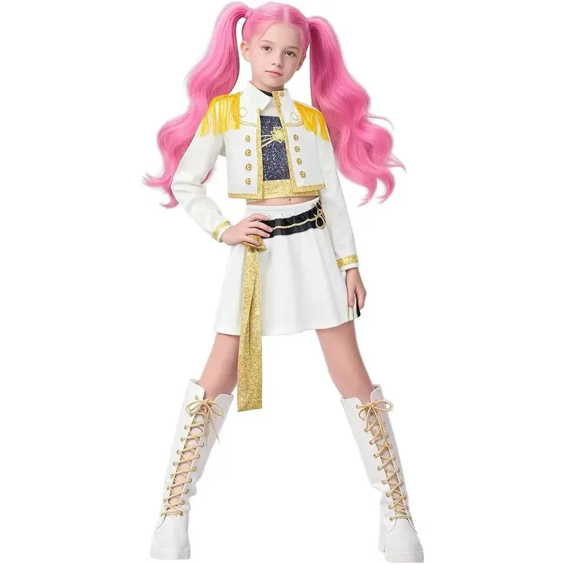 Anime KPop Demon Hunters Mira Zoey Rumi Cosplay Costume For Children Huntrix Uniform Full Set Top Pants Halloween Carnival Prop
