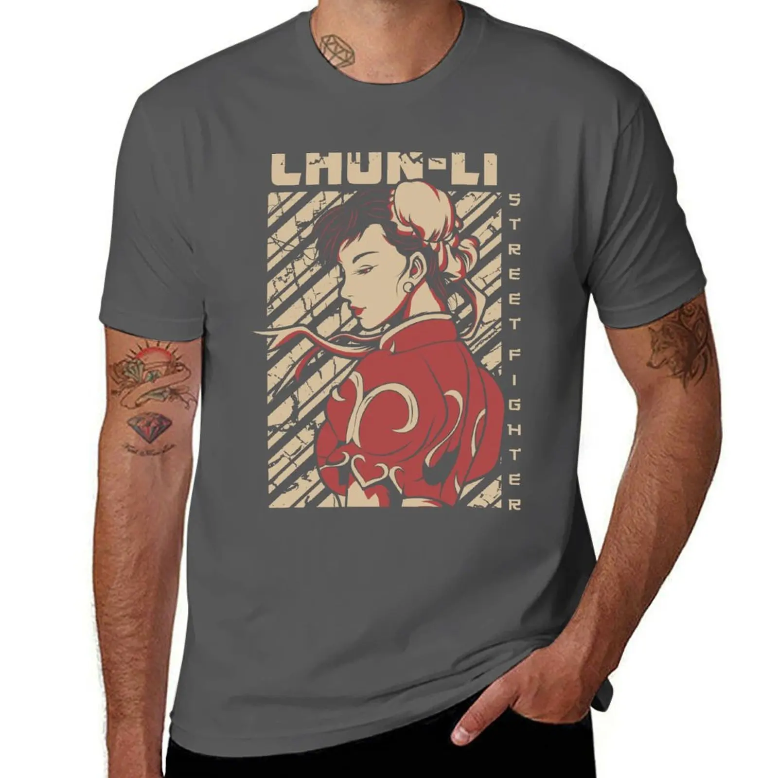 

Chun-Li - Street Fighter T-Shirt Work Basic Short Sleeve Top