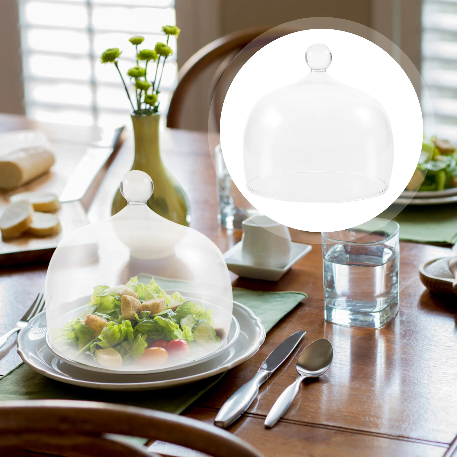 

1Pcs Food Glass Cover Transparent Kitchen Supplies Perfect for Bbq Picnic Pool Fruit Vegetable Meal Protector