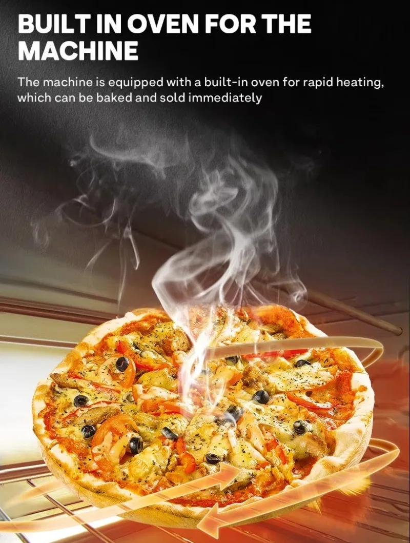 Pizza Vending Machine Commercial Pizza ATM with Fresh Baked Pizza System Refrigerated Storage and Smart Control Customized