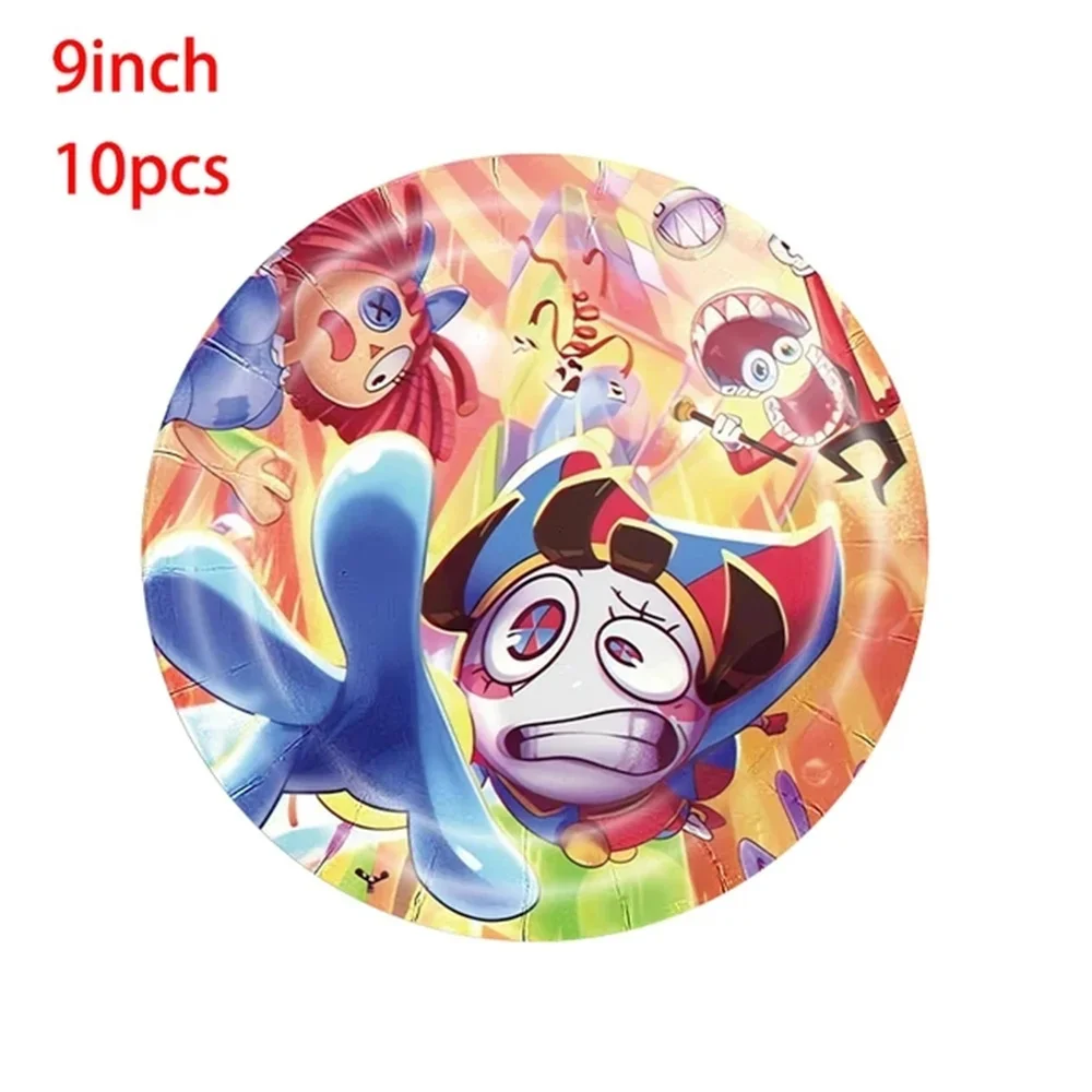 The Amazing Digital Circus Tableware Birthday Party Decoration Banner Balloon Cake Topper Giftbag Kid Party Supplies Baby Shower