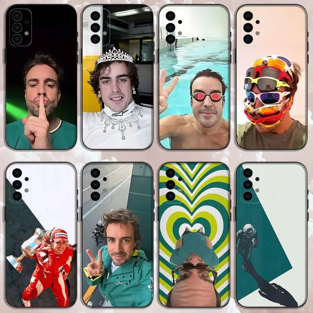 

Driver 14 F-Fernando Alonso Phone Case For Samsung Galaxy A73,31,32,72,41,53,52,71,22,5G,Note,J7,8,9 Soft Black Cover