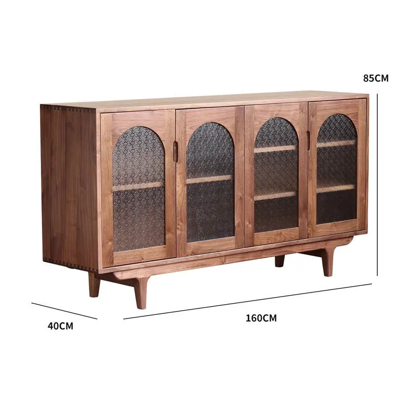

Solid wood storage simple living room locker retro tea cabinet