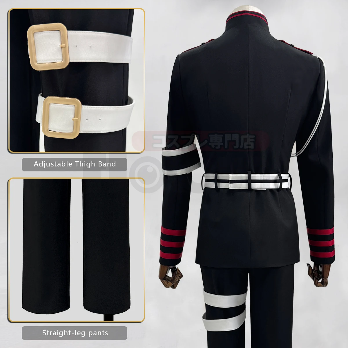 HOLOUN Seraph Of The End Anime Guren Ichinose Cosplay Costume Coat Pants Belt Uniform Halloween Christmas Convention view 4