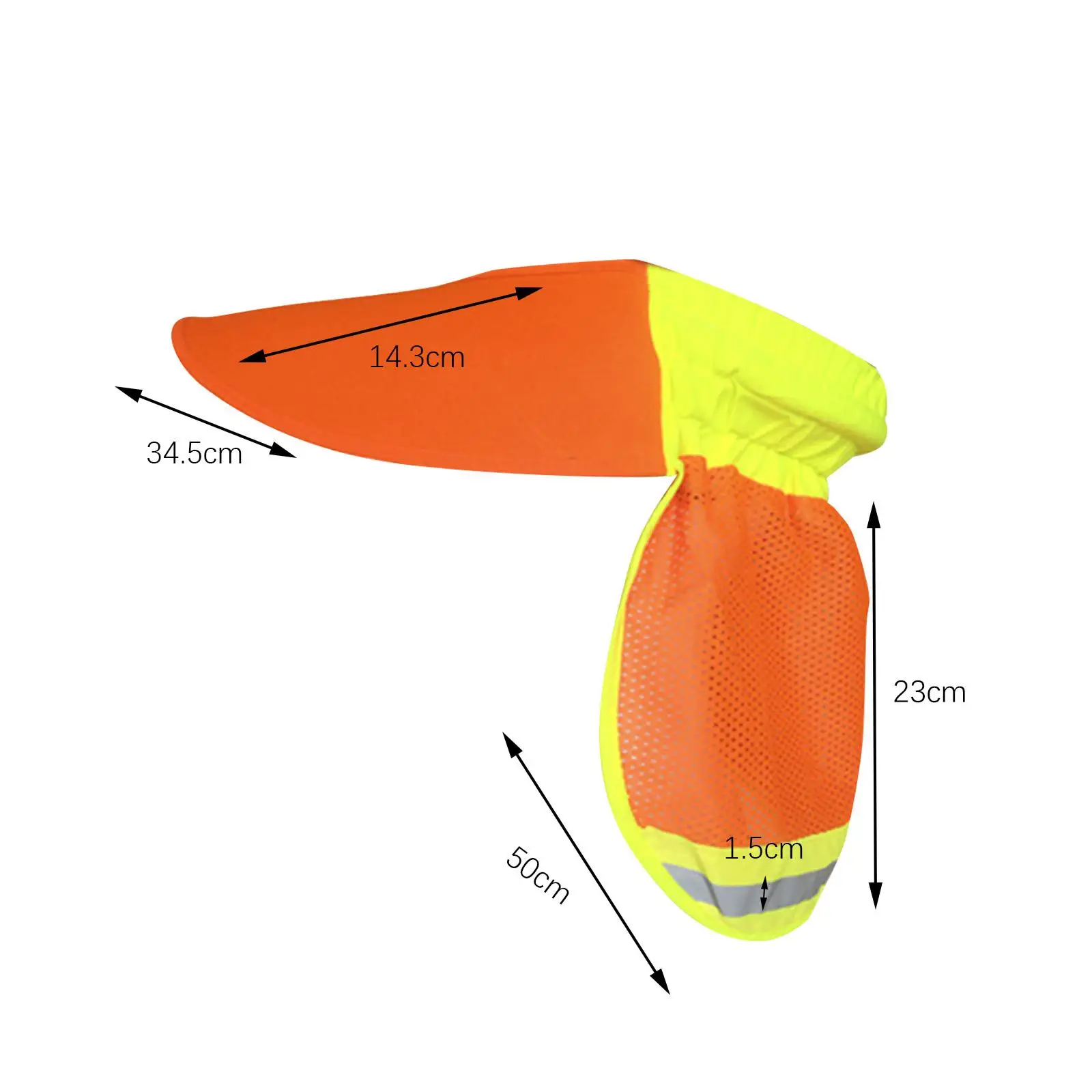 Cuello de malla con sombra para casco, alta visibilidad, con tira reflectante, protector solar para el cuello