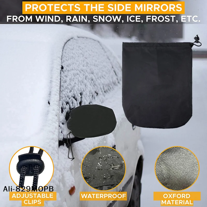 

【P】2PCS Car Rear View Side Mirror Auto Snow Cover Ice Winter Frost Guard Waterproof Side Mirror Caps Shell Case Cover Protection