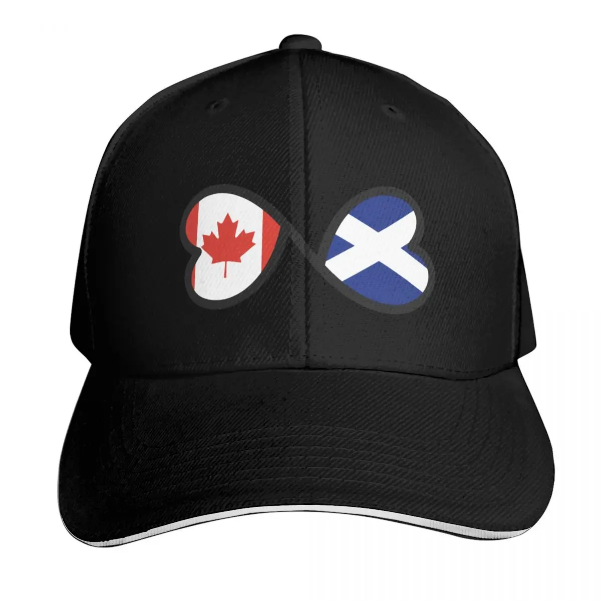 Scottish Canadian Scots Entwined Hearts Flags, Canada, Scotland Baseball Cap Men Women Casual Summer Sport Sun Cap