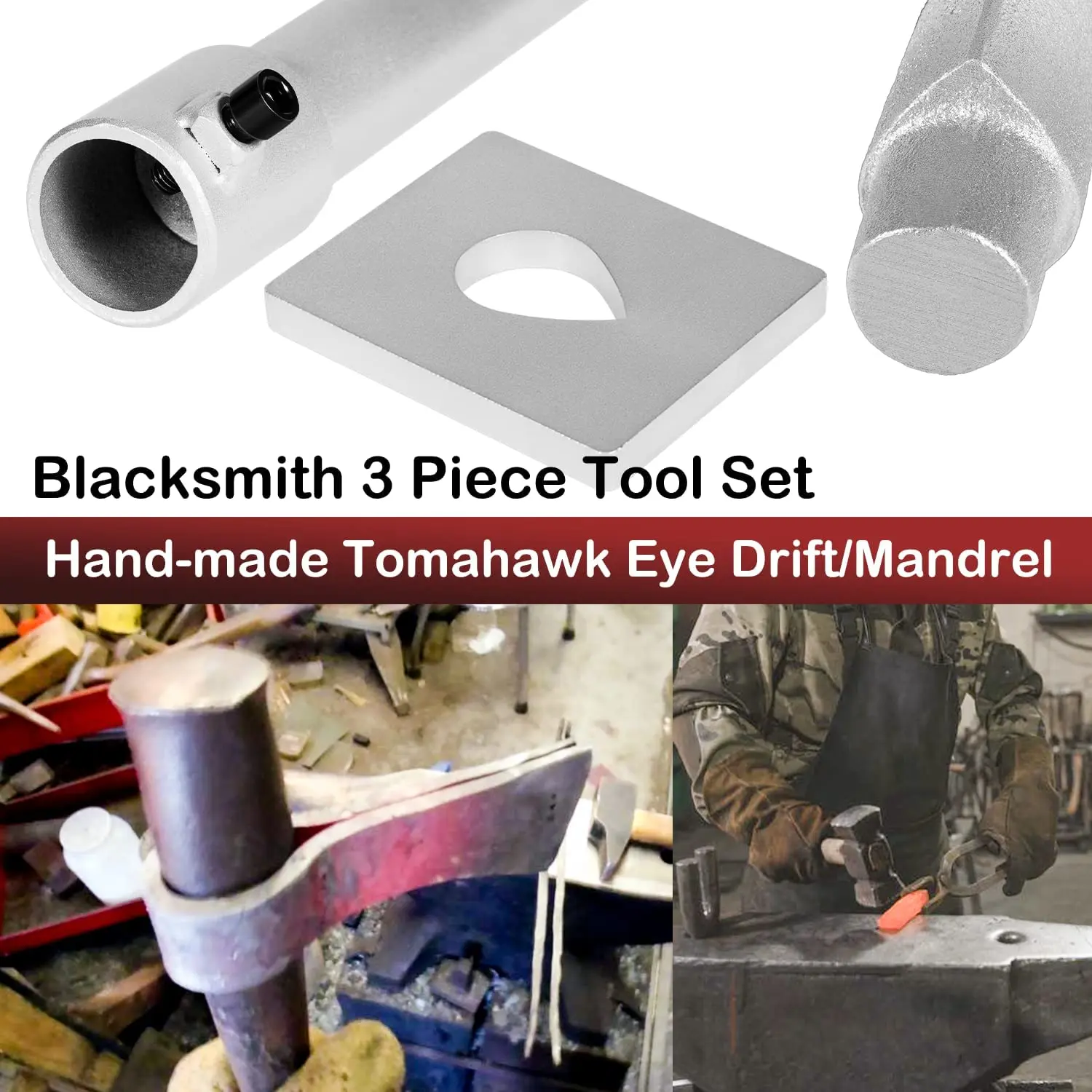 Mandrel Blacksmith Drift Tool Tomahawk Eye Drift Forged Axe Eye Drift Tool Set for Most Handle Suppliers Forging Tomahawk Hammer