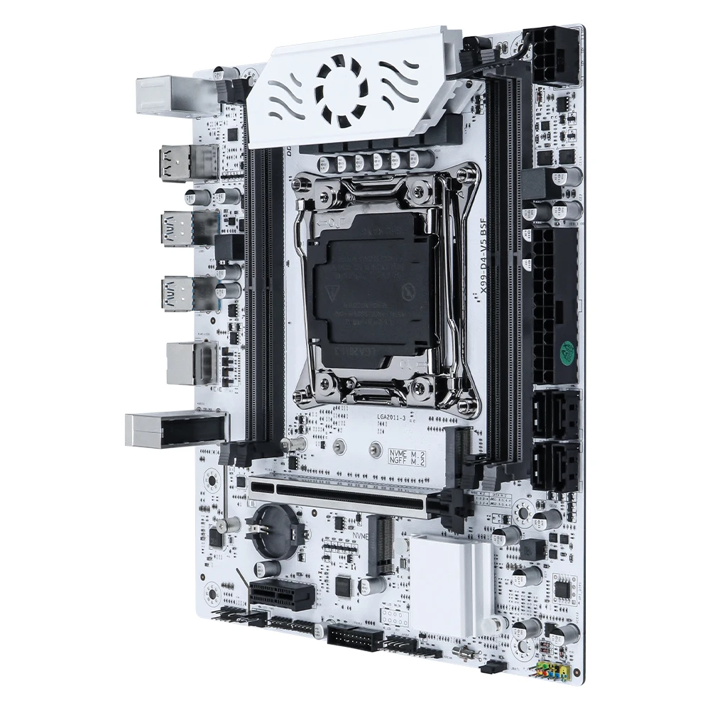 SOYO X99 Motherboard DDR4 LGA2011-3 mit M-Steckplatz 2, unterstützt C612-Chipsatz, Zweikanal-DDR4 SATA 3.0, weißer, kühlender gepanzerter Lüfter