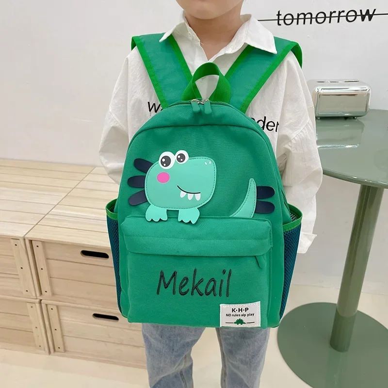 Dinosaur backpacks gift embroidery，Personalized kindergarten backpacks for boys and girls, backpacks for kids and girls