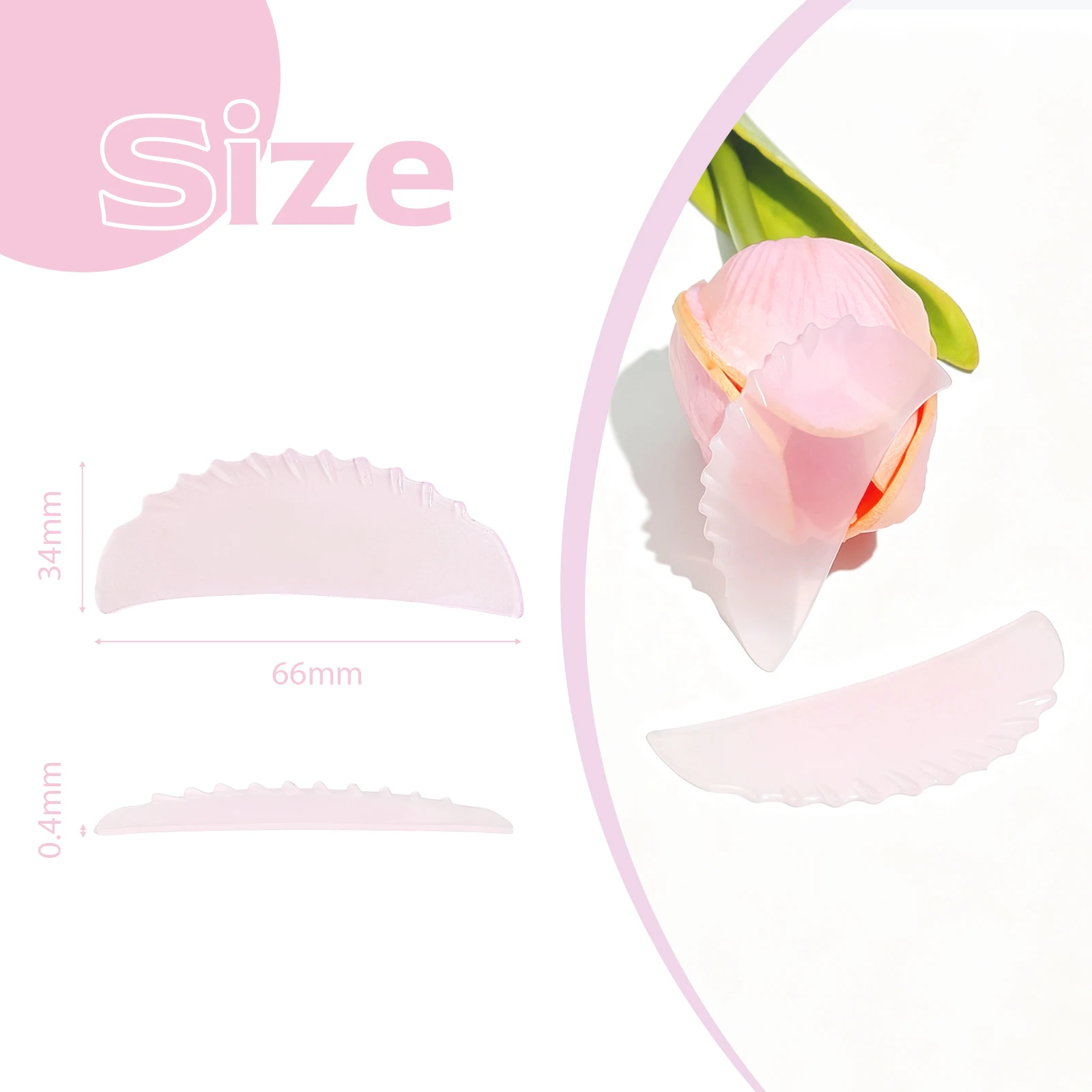 Lomansa New 2Pcs Flat Shield Silicone Eyelash Perming Rod Lash Lift Ribbon Lash Softening Pads Eyelash Curling Iron Makeup Tool - view 2