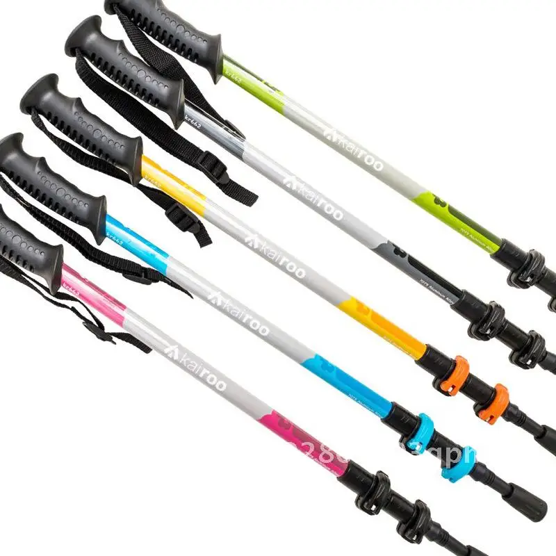 

7075 Aluminum Alloy Trekking Poles Multifunctional Hiking Telescopic Sticks Non-Slip Portable Outdoor Walking Sticks for Adults