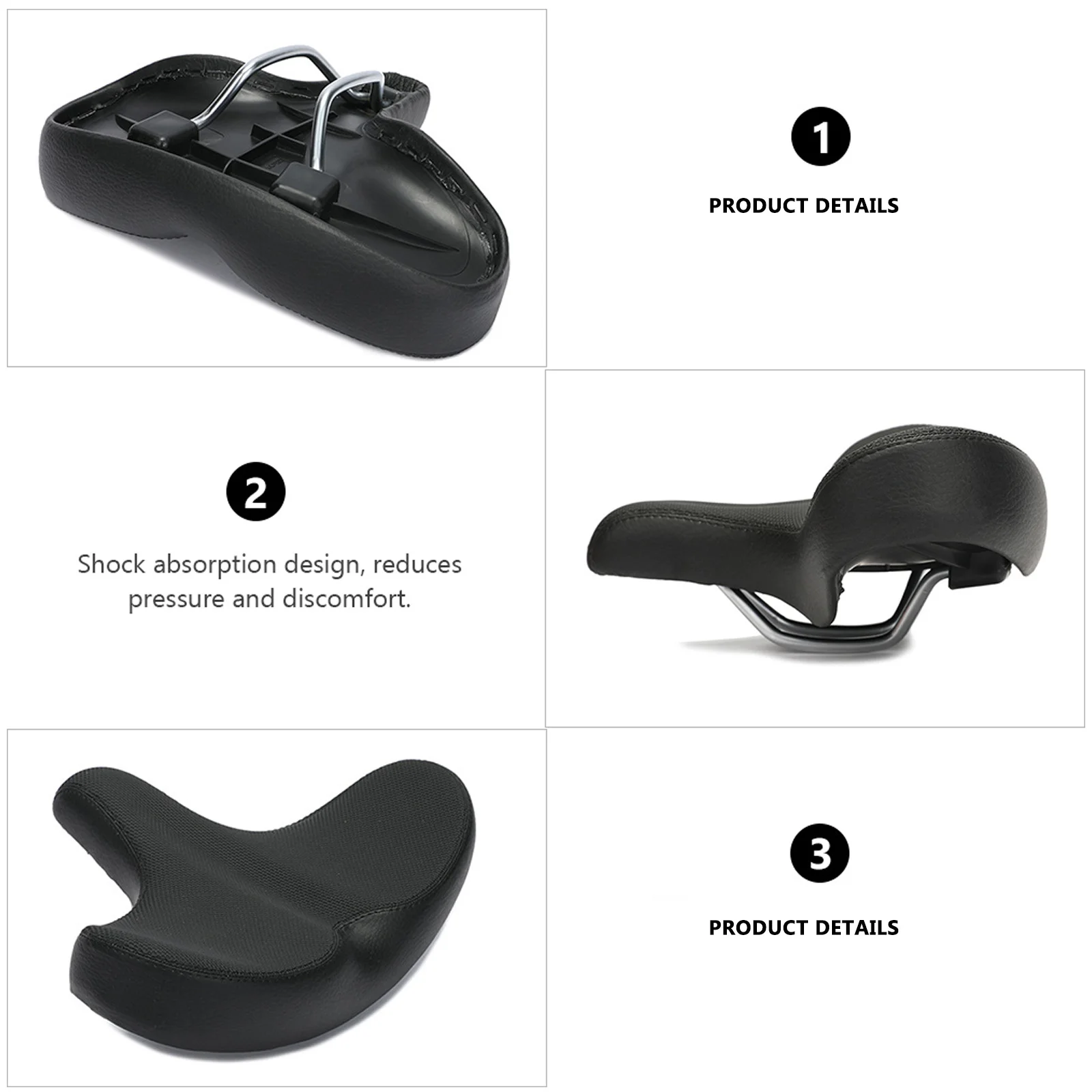 Wysokiej jakości siodełko rowerowe, poszerzone, amortyzujące, wytrzymałe, stylowe, przystojne, wodoodporne, łatwe w czyszczeniu, niezbędne akcesorium na rower szosowy.