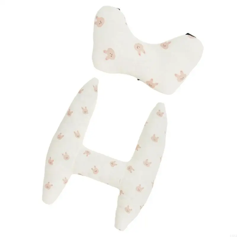 وسادة سفر مطبوعة على شكل حرف H وسادة نوم للسيارة وسادة داعمة للرأس وسادة نوم آمنة للأطفال L8RB #2