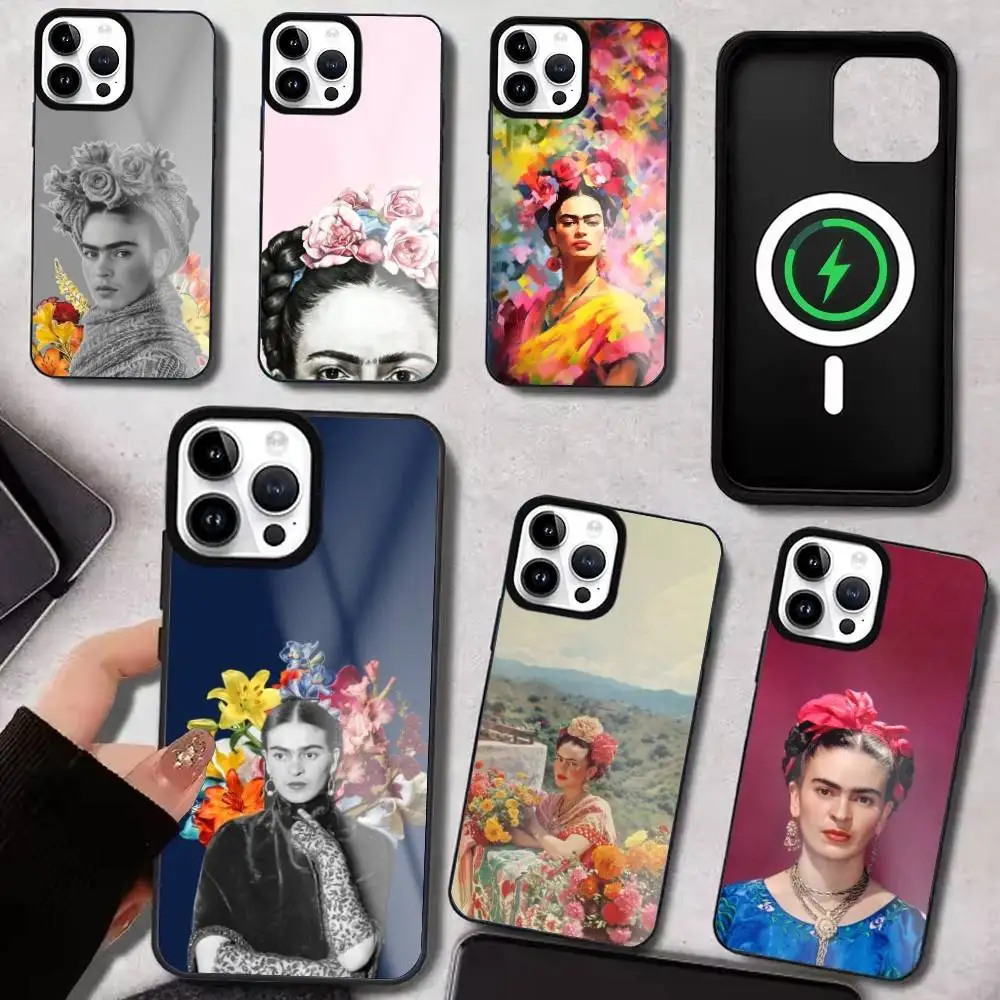 

A-Art F-Frida K-Kahlo Phone Case For iPhone17,16,15,14,13,12,11 Plus,Pro Max, New Magnetic Wireless Charging